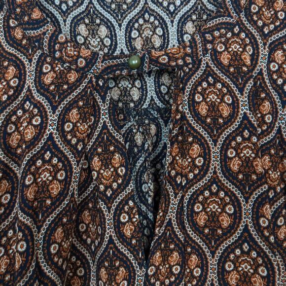 Jodifl Rust Navy Keyhole Front Peasant Long Sleeve Tunic - Picture 4 of 7